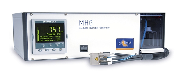 Le générateur d'humidité «modulaire» MHG de ProUmid régule l'humidification d'un flux de gaz pour contrôler l'humidité dans une chambre externe. 